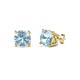 Alina Aquamarine Solitaire Stud Earrings Round Aquamarine ctw Four Prong Solitaire Womens Stud Earrings K Yellow Gold