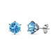 1 - Kenna Blue Topaz (5mm) Martini Solitaire Stud Earrings 