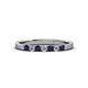 2 - Fiala 2.00 mm Blue Sapphire and Lab Grown Diamond 7 Stone Wedding Band 