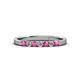 2 - Fiala 2.00 mm Pink Sapphire and Lab Grown Diamond 7 Stone Wedding Band 