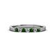 2 - Fiala 2.00 mm Green Garnet and Lab Grown Diamond 7 Stone Wedding Band 