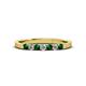 2 - Fiala 2.00 mm Emerald and Lab Grown Diamond 7 Stone Wedding Band 