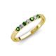 3 - Fiala 2.00 mm Green Garnet and Lab Grown Diamond 7 Stone Wedding Band 
