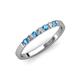 3 - Fiala 2.00 mm Blue Topaz and Lab Grown Diamond 7 Stone Wedding Band 