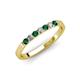 3 - Fiala 2.00 mm Emerald and Lab Grown Diamond 7 Stone Wedding Band 