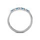 5 - Fiala 2.00 mm Blue Topaz and Lab Grown Diamond 7 Stone Wedding Band 