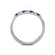 5 - Fiala 2.00 mm Blue Sapphire and Lab Grown Diamond 7 Stone Wedding Band 