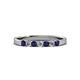 2 - Fiala 2.40 mm Blue Sapphire and Lab Grown Diamond 7 Stone Wedding Band 