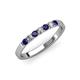 3 - Fiala 2.40 mm Blue Sapphire and Lab Grown Diamond 7 Stone Wedding Band 