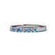 1 - Fiala 2.40 mm Blue Topaz and Lab Grown Diamond 7 Stone Wedding Band 