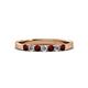 2 - Fiala 2.40 mm Red Garnet and Lab Grown Diamond 7 Stone Wedding Band 