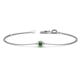 1 - Alys (3mm) Round Green Garnet Solitaire Station Minimalist Bracelet 