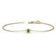 1 - Alys (3mm) Round Emerald Solitaire Station Minimalist Bracelet 