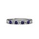 3 - Fiala 2.70 mm Blue Sapphire and Lab Grown Diamond 7 Stone Wedding Band 