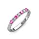 2 - Fiala 2.70 mm Pink Sapphire and Lab Grown Diamond 7 Stone Wedding Band 