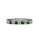 3 - Fiala 2.70 mm Green Garnet and Lab Grown Diamond 7 Stone Wedding Band 