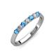 2 - Fiala 2.70 mm Blue Topaz and Lab Grown Diamond 7 Stone Wedding Band 