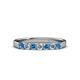 3 - Fiala 2.70 mm Blue Topaz and Lab Grown Diamond 7 Stone Wedding Band 