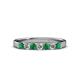 3 - Fiala 2.70 mm Emerald and Lab Grown Diamond 7 Stone Wedding Band 