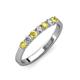 2 - Fiala 2.70 mm Yellow Sapphire and Lab Grown Diamond 7 Stone Wedding Band 