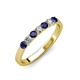 2 - Fiala 2.70 mm Blue Sapphire and Lab Grown Diamond 7 Stone Wedding Band 