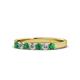 1 - Fiala 2.70 mm Emerald and Lab Grown Diamond 7 Stone Wedding Band 