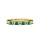 3 - Fiala 2.70 mm Emerald and Lab Grown Diamond 7 Stone Wedding Band 