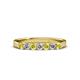 3 - Fiala 2.70 mm Yellow Sapphire and Lab Grown Diamond 7 Stone Wedding Band 