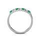 4 - Fiala 2.70 mm Emerald and Lab Grown Diamond 7 Stone Wedding Band 