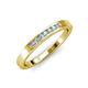3 - Kathiryn 2.00 mm Aquamarine and Lab Grown Diamond 7 Stone Wedding Band 