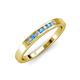 3 - Kathiryn 2.00 mm Blue Topaz and Lab Grown Diamond 7 Stone Wedding Band 