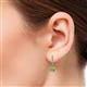 2 - Ilona (5mm) Round Peridot and Diamond Halo Dangling Earrings 