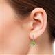 2 - Ilona (6mm) Round Peridot and Diamond Halo Dangling Earrings 