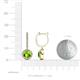 3 - Ilona (6mm) Round Peridot and Diamond Halo Dangling Earrings 