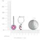 3 - Ilona (6mm) Round Pink Sapphire and Diamond Halo Dangling Earrings 