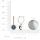 3 - Ilona (6mm) Round Blue and White Diamond Halo Dangling Earrings 