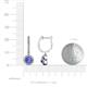 3 - Ilona (5mm) Round Tanzanite and Diamond Halo Dangling Earrings 