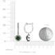 3 - Ilona (5mm) Round Diamond and Lab Created Alexandrite Halo Dangling Earrings 