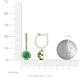 3 - Ilona (5mm) Round Emerald and Diamond Halo Dangling Earrings 
