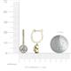 3 - Ilona (5mm) Round Center Lab Grown Diamond and Side Mined Diamond Halo Dangling Earrings 