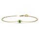 1 - Alys (3.5mm) Round Emerald Solitaire Station Minimalist Bracelet 