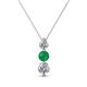 1 - Kesha 0.75 ctw Round Emerald and Lab Grown Diamond Graduated Three Stone Drop Pendant 