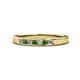 1 - Kathiryn 2.40 mm Green Garnet and Lab Grown Diamond 7 Stone Wedding Band 