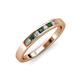 3 - Kathiryn 2.40 mm Emerald and Lab Grown Diamond 7 Stone Wedding Band 