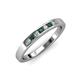 3 - Kathiryn 2.40 mm Emerald and Lab Grown Diamond 7 Stone Wedding Band 