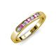 3 - Kathiryn 2.70 mm Pink Sapphire and Lab Grown Diamond 7 Stone Wedding Band 