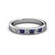 2 - Kathiryn 3.00 mm Blue Sapphire and Lab Grown Diamond 7 Stone Wedding Band 