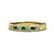 1 - Kathiryn 3.00 mm Green Garnet and Lab Grown Diamond 7 Stone Wedding Band 