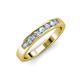 3 - Kathiryn 3.00 mm Aquamarine and Lab Grown Diamond 7 Stone Wedding Band 