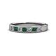 1 - Kathiryn 3.00 mm Emerald and Lab Grown Diamond 7 Stone Wedding Band 